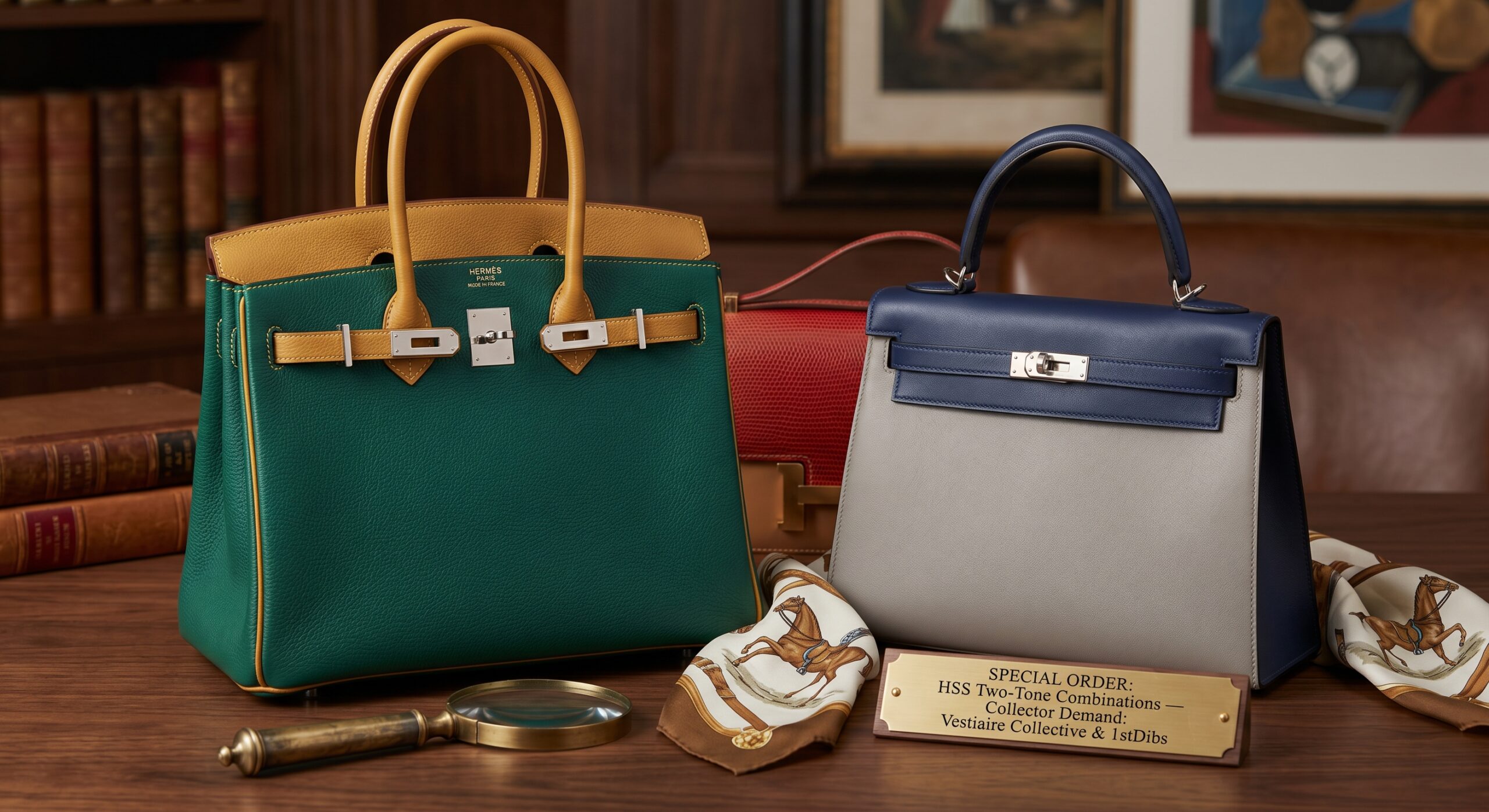 Hermès HSS special order bag two-tone leather combination showing custom commission resale value on secondary market