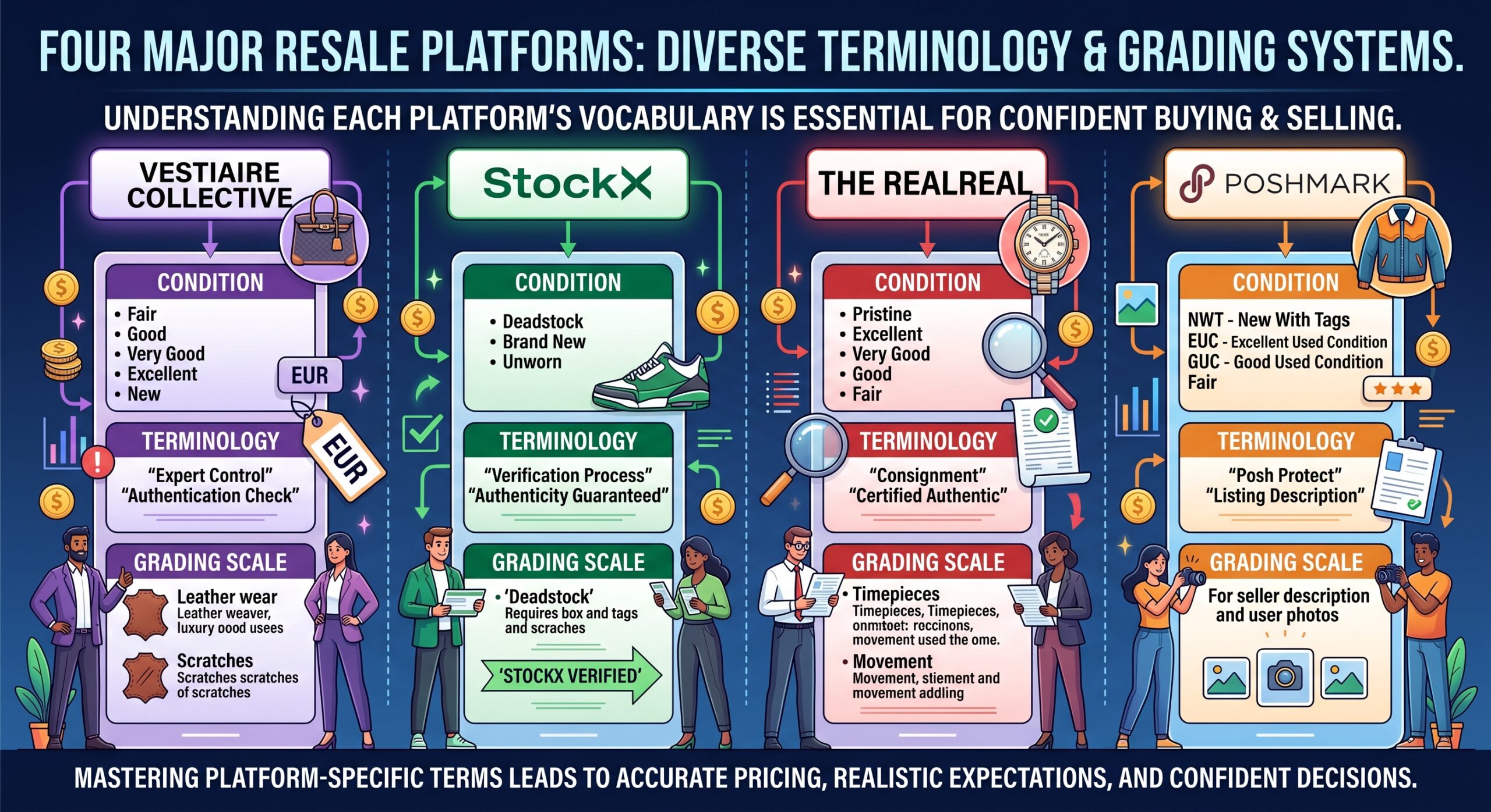 Hermès resale platform reference showing Vestiaire Collective 1stDibs Fashionphile and The Real Real comparison for secondary market terminology