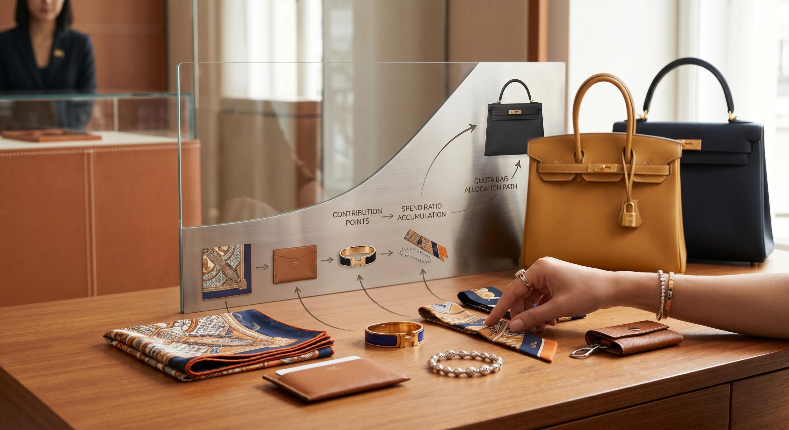 Hermès entry-level bags under 3000 showing Evelyne Picotin Garden Party and small leather goods for spend ratio building