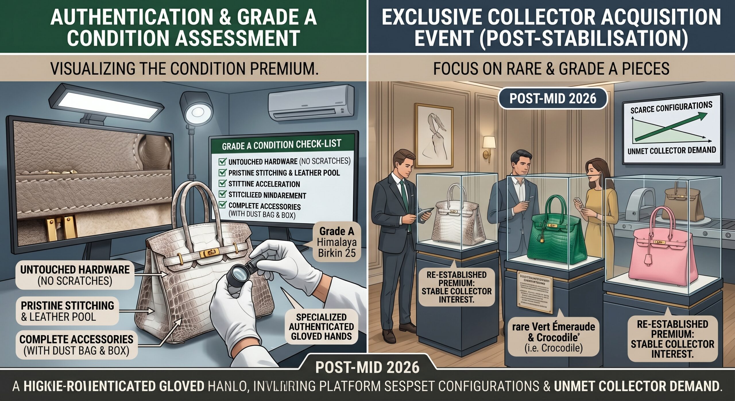 Hermès quota bag Grade A condition showing 2026 post-correction market stabilisation and buying opportunity context