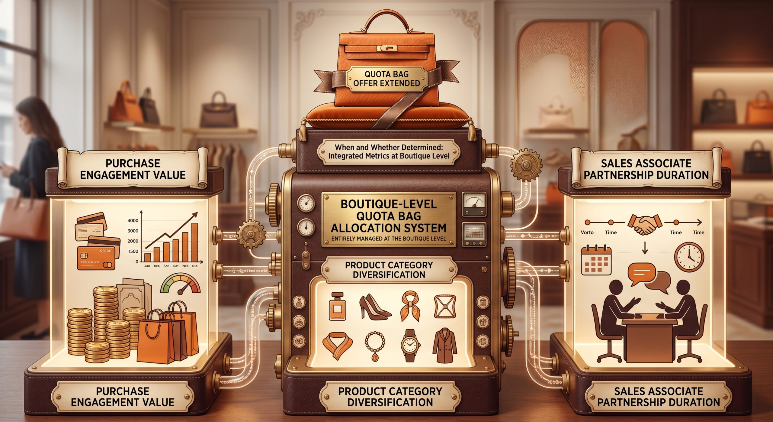 Hermès boutique spend ratio strategy quota bag allocation 2026 SA relationship building