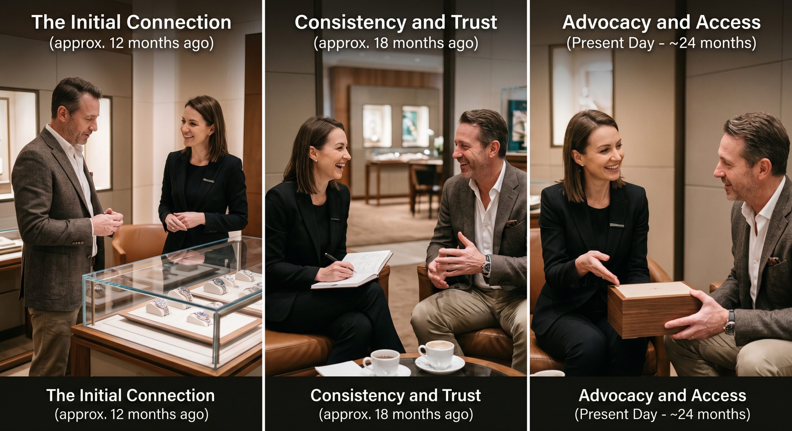 Hermès boutique interior SA relationship building consistent visits quota bag allocation strategy