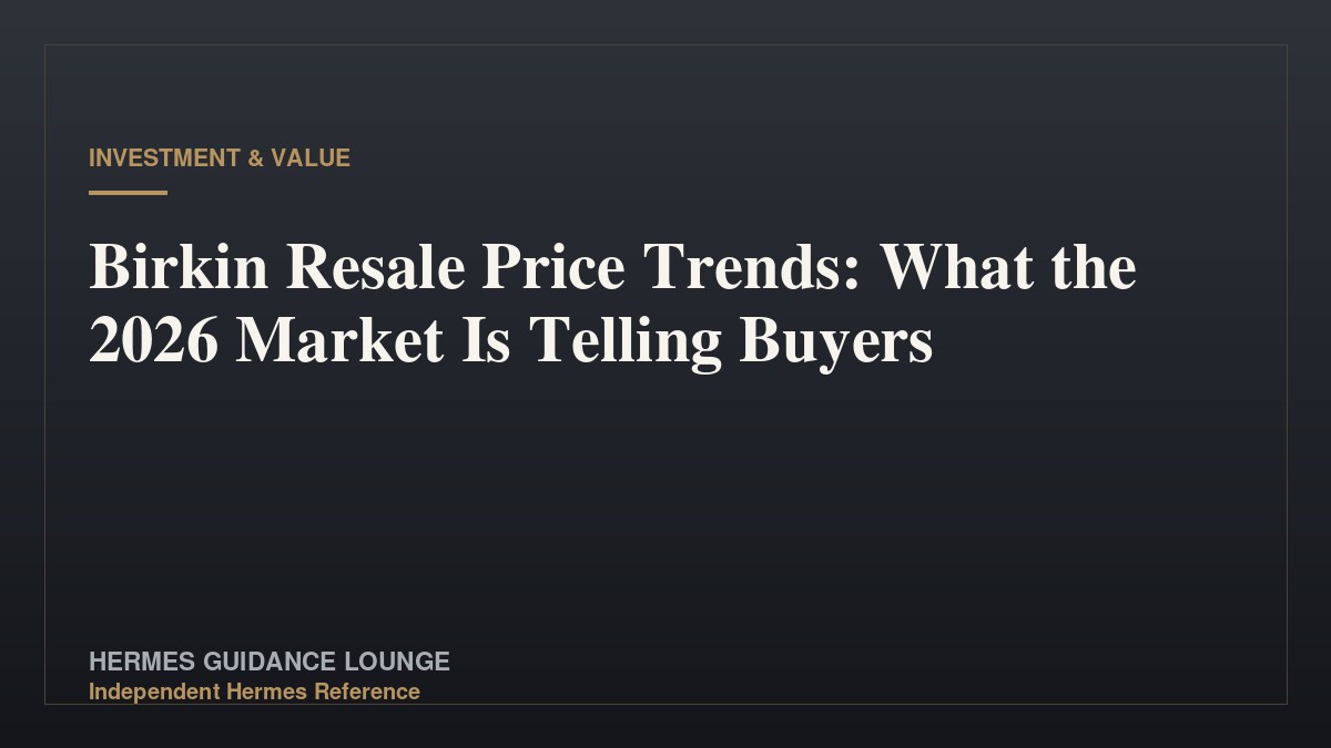 Birkin Resale Price Trends: What the 2026 Market Is Telling Buyers