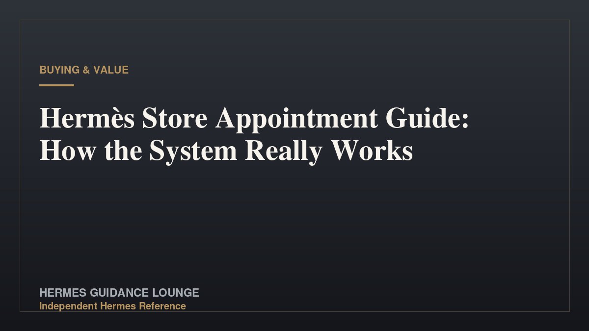 Hermès Store Appointment Guide: How the System Really Works