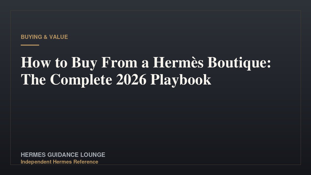How to Buy From a Hermès Boutique: The Complete 2026 Playbook