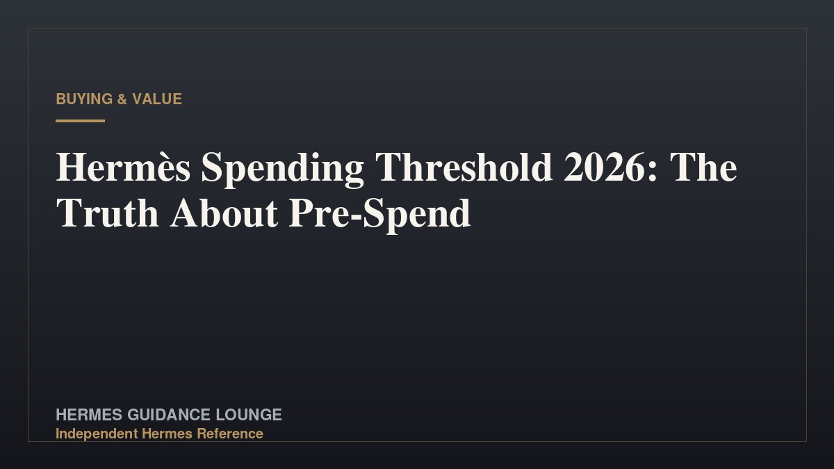 Hermès Spending Threshold 2026: The Truth About Pre-Spend