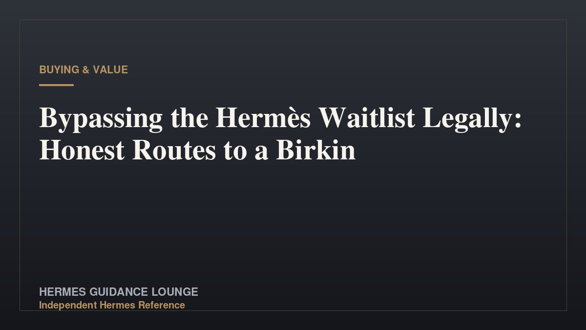 Bypassing the Hermès Waitlist Legally: Honest Routes to a Birkin