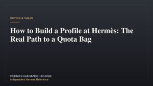 How to Build a Profile at Hermès: The Real Path to a Quota Bag