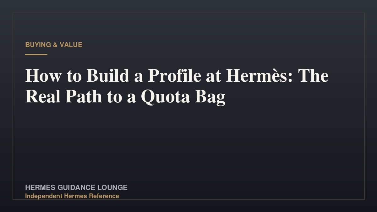 How to Build a Profile at Hermès: The Real Path to a Quota Bag