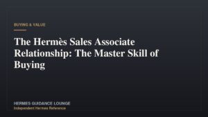 The Hermès Sales Associate Relationship: The Master Skill of Buying