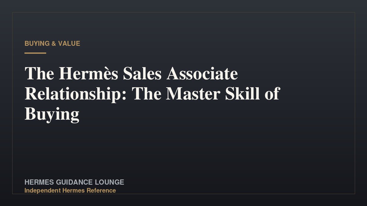 The Hermès Sales Associate Relationship: The Master Skill of Buying