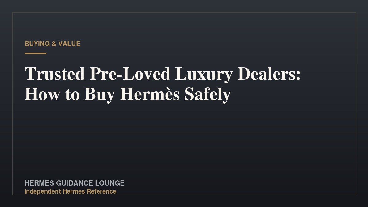 Trusted Pre-Loved Luxury Dealers: How to Buy Hermès Safely