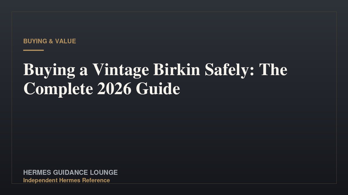 Buying a Vintage Birkin Safely: The Complete 2026 Guide