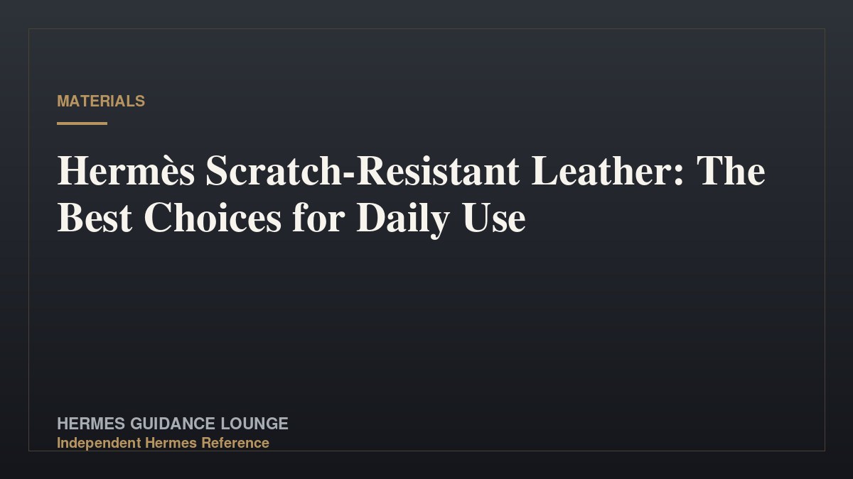 Hermès Scratch-Resistant Leather: The Best Choices for Daily Use