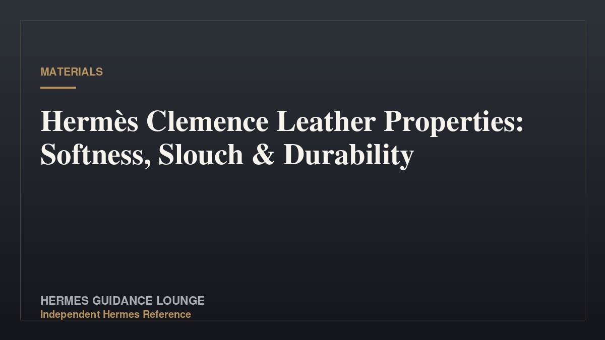 Hermès Clemence Leather Properties: Softness, Slouch & Durability