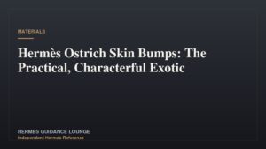 Hermès Ostrich Skin Bumps: The Practical, Characterful Exotic