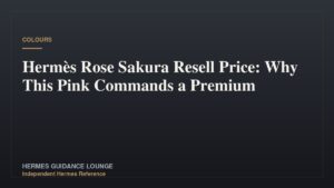 Hermès Rose Sakura Resell Price: Why This Pink Commands a Premium