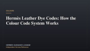 Hermès Leather Dye Codes: How the Colour Code System Works