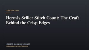 Hermès Sellier Stitch Count: The Craft Behind the Crisp Edges