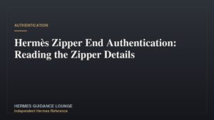 Hermès Zipper End Authentication: Reading the Zipper Details