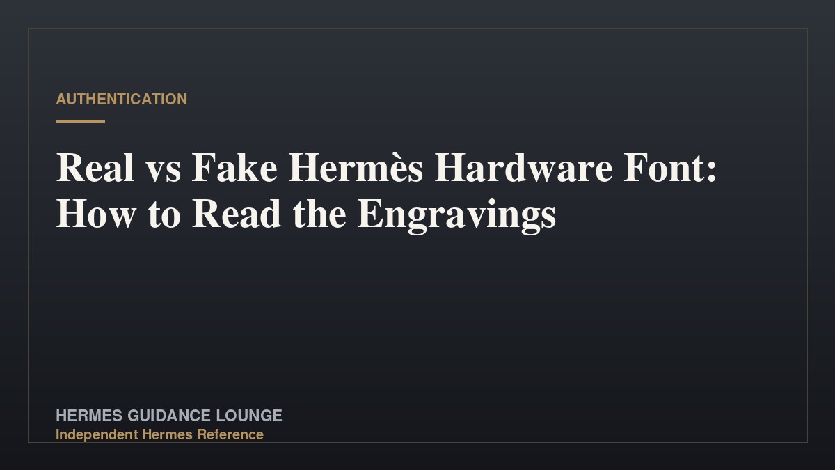 Real vs Fake Hermès Hardware Font: How to Read the Engravings