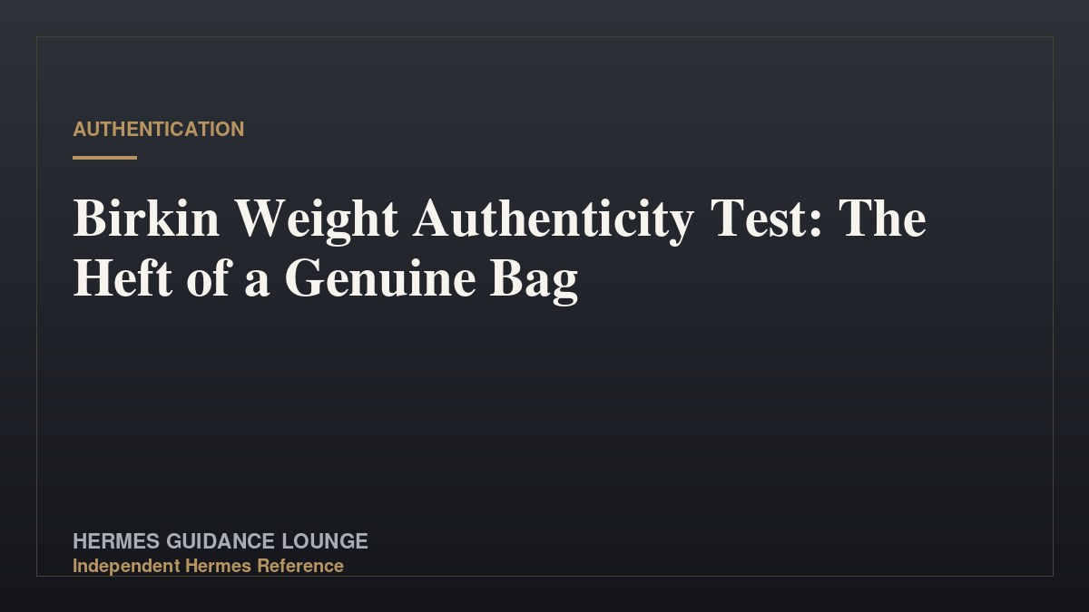 Birkin Weight Authenticity Test: The Heft of a Genuine Bag