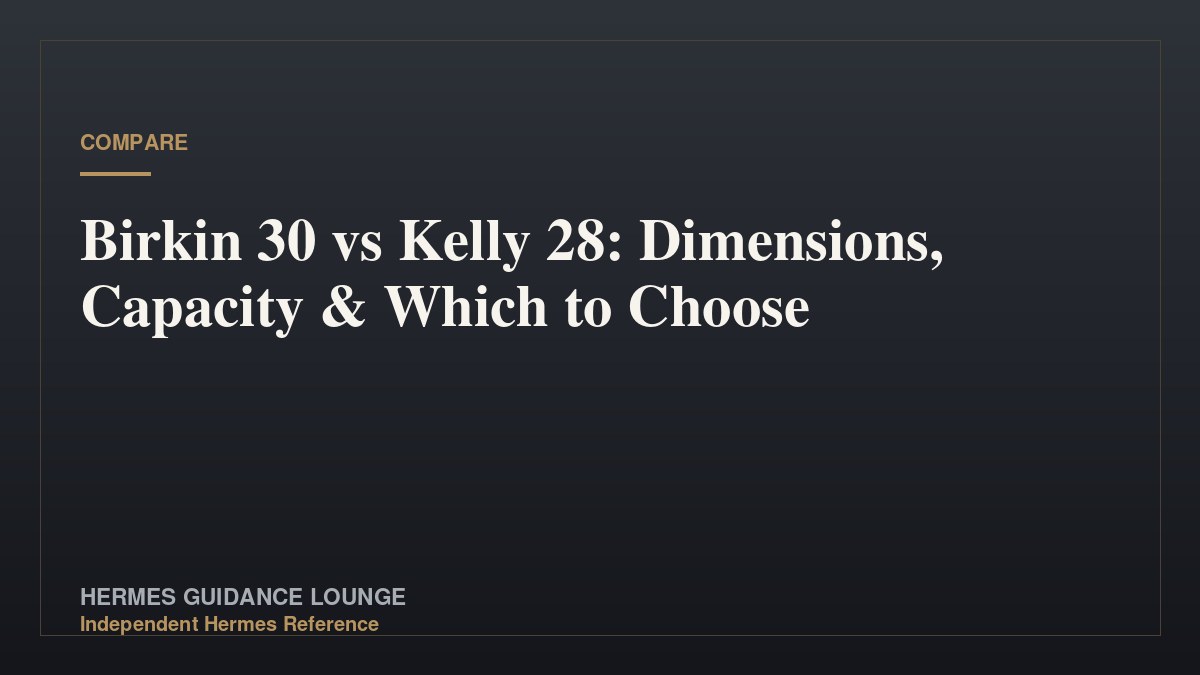 Birkin 30 vs Kelly 28: Dimensions, Capacity & Which to Choose