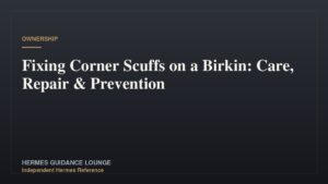 Fixing Corner Scuffs on a Birkin: Care, Repair & Prevention