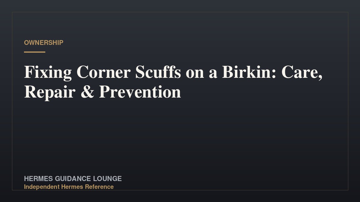 Fixing Corner Scuffs on a Birkin: Care, Repair & Prevention