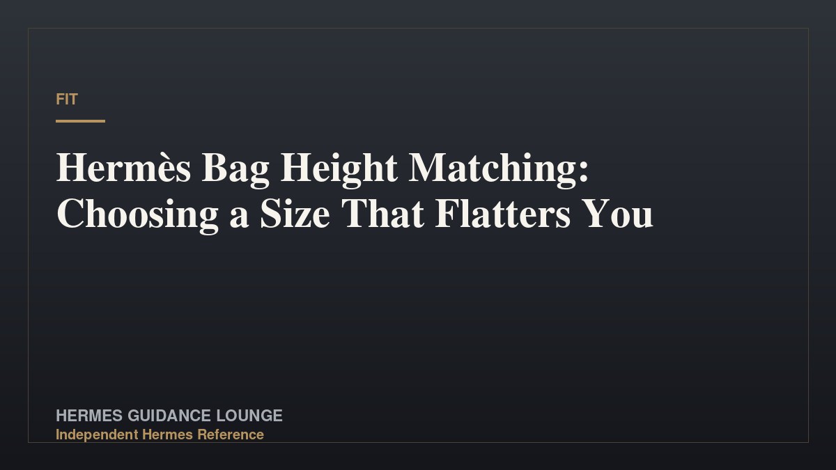Hermès Bag Height Matching: Choosing a Size That Flatters You