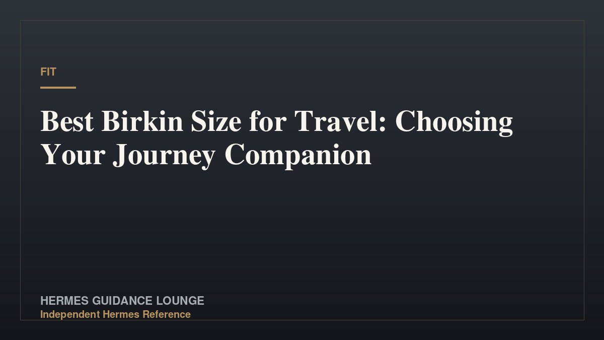 Best Birkin Size for Travel: Choosing Your Journey Companion