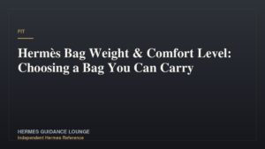 Hermès Bag Weight & Comfort Level: Choosing a Bag You Can Carry