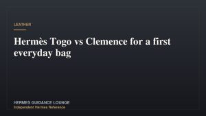 Hermès Togo vs Clemence for a first everyday bag